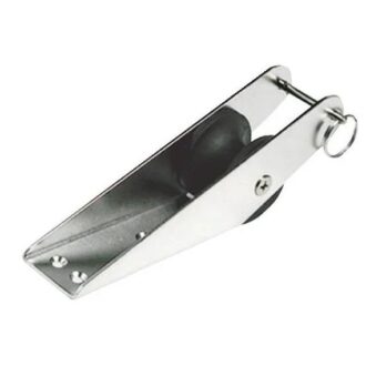 Stainless steel bow roller with locking pin 200x50 mm