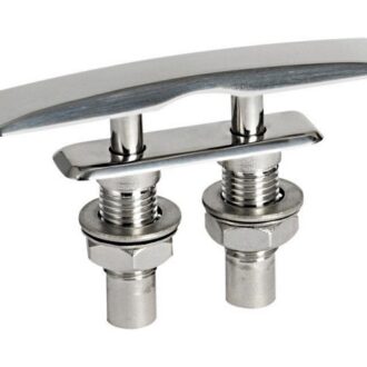 Stainless steel flat boat cleat (low profile) in 160 mm and 240 mm sizes