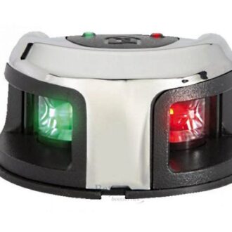Combined LED navigation light with red and green beams for small boats
