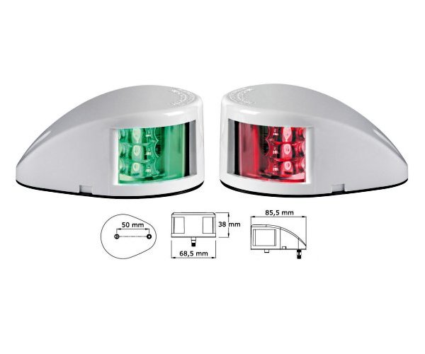 Φανός Πλευράς LED Mouse Deck για Σκάφη έως 20m 1 Red and green LED Mouse Deck navigation lights for boats up to 20m