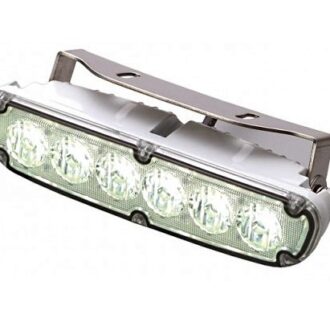 6 LED stainless steel spotlight with white base for boats