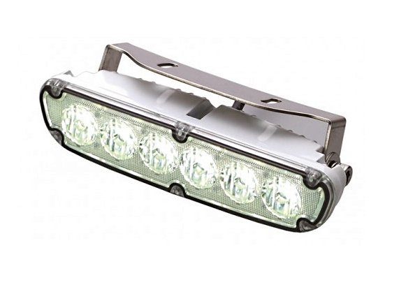 Προβολέας 6 LED Inox με Στενή Δέσμη και Λευκή Βάση 1 6 LED stainless steel spotlight with white base for boats
