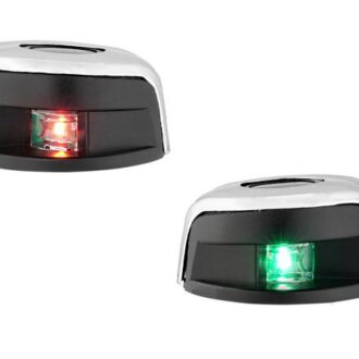 Stainless steel horizontal LED navigation light set red and green for boats up to 20m