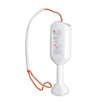 Encapsulated lifebuoy throw line rescue device