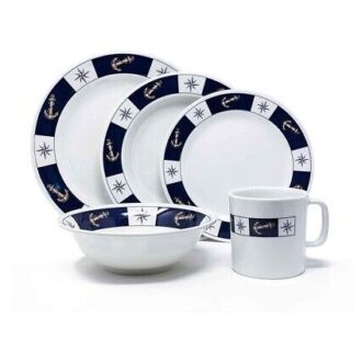 20-piece nautical melamine dinnerware set