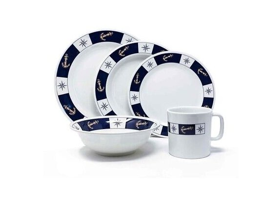Σερβίτσιο Μελαμίνης 20 Τεμαχίων με Ναυτικό Σχέδιο 1 20-piece nautical melamine dinnerware set