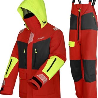 Navis Marine red sailing jacket and pants waterproof breathable 3-layer set