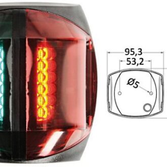 Osculati Sphera II Bi-Colour LED Navigation Light Red Green 12/24 V up to 20m