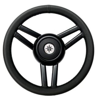 Osculati T25 Black Ghost leather boat steering wheel 350mm