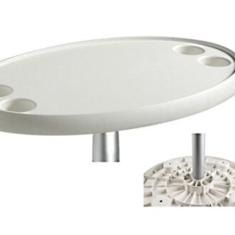 Oval composite boat table 76x46cm white