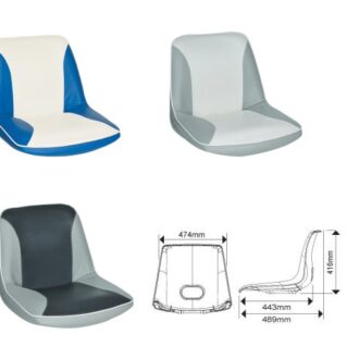 Oceansouth C-Seat moulded boat seat in grey, blue and white