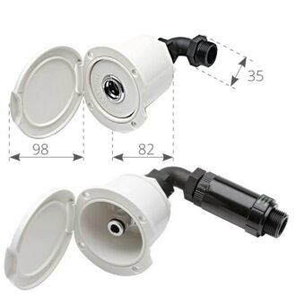 Boat quick water connection inlet and outlet with 3/4 inch elbow