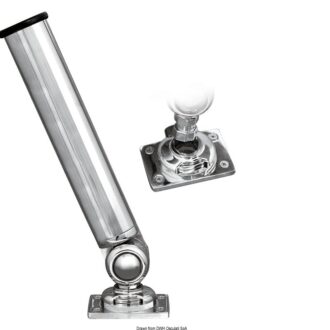 Click removable chromed brass rod holder adjustable