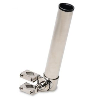 Vertical clamp-on stainless steel SS316 rod holder for boat rail