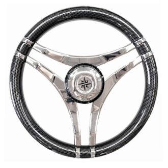 Savoretti Sierra Carbon stainless steel boat steering wheel 350mm