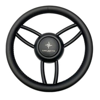 Savoretti T26 Ghost stainless steel boat steering wheel black 350mm
