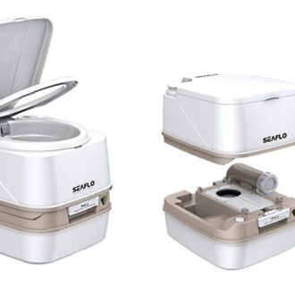 Seaflo 18 L portable chemical toilet with piston pump for boats