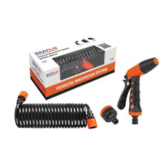 Seaflo 6m spiral washdown hose kit with spray gun for boats