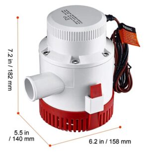 SEAFLO submersible bilge pump 3000GPH with 38mm outlet