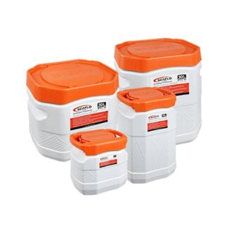 Seaflo waterproof storage cans 5–30L with orange lids
