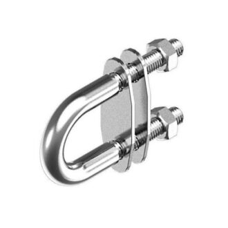 Stainless steel U-bolt with backing plate and nuts for boats