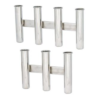 Stainless steel 316 wall-mounted rod holder 3 or 4 tubes