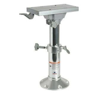 Telescopic aluminium boat seat pedestal with swivel and slide top plate