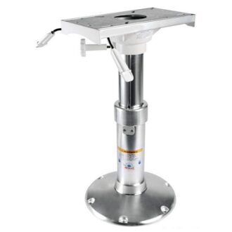 Telescopic boat seat pedestal with shock absorber and 305 mm round base