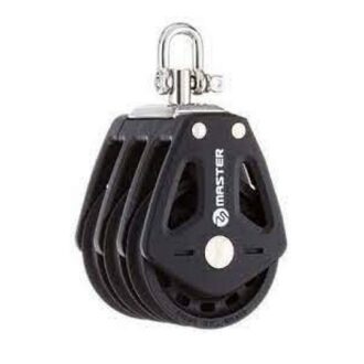 Triple block with swivel head for boats, sheave 35–90 mm