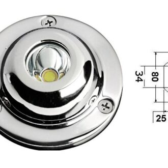Underwater LED light stainless steel 316 single 80 mm