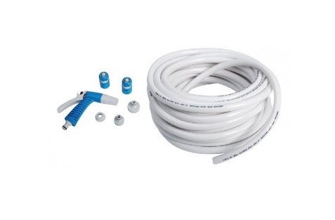 Λάστιχο Πλύσης Σκάφους 25 m με Πιστόλι 15 bar 1 25m white washdown hose with 15 bar spray gun for boats