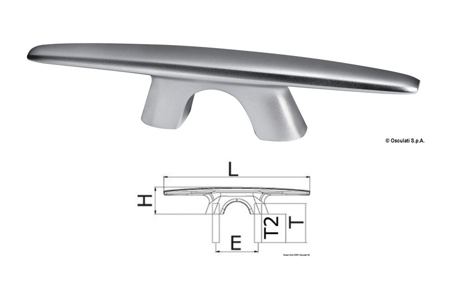 Κοτσανέλο Αλουμινίου Aero 1 Aero anodized aluminium cleat for boat mooring