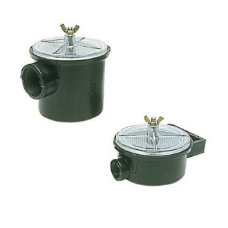 Marine engine raw water strainer with clear Makrolon lid