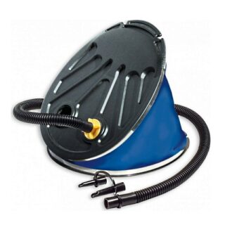 Foot-operated bellows pump for inflatables