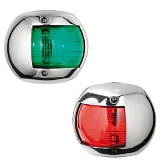 Oval stainless steel port/starboard navigation light for boats up to 20m