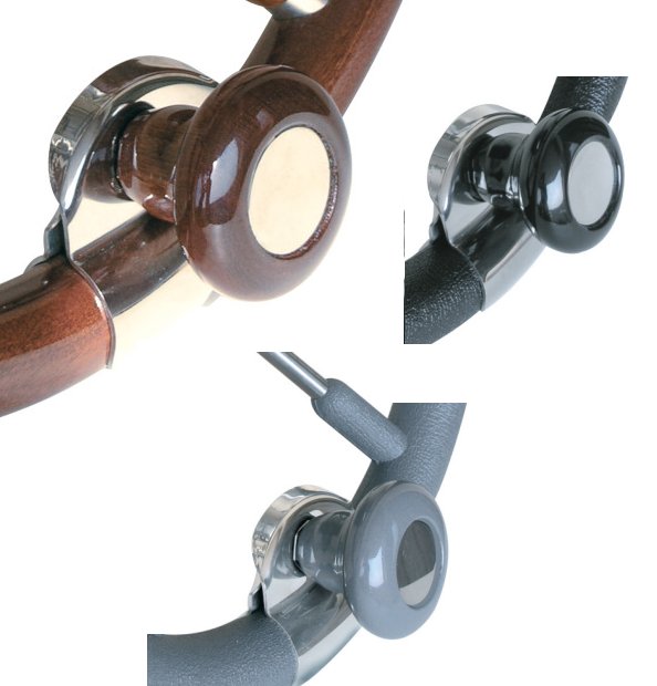 Οδηγός Τιμονιού Σκάφους – Γκρι / Μαύρος / Ξύλινος 1 Osculati steering wheel spinner knob for boats – grey, black or wood finish