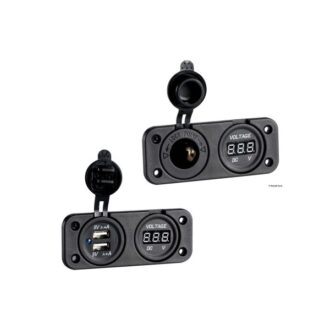 12V panel power socket with digital voltmeter