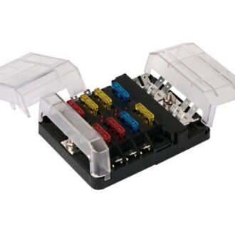 6-way blade fuse box with LED indicators and clear cover