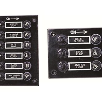 Aluminium switch panel with multiple on off switches