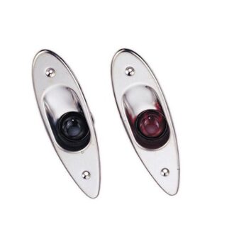 Flush mount stainless steel side navigation lights pair