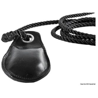 Leather line throwing weight 400g black with rope