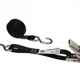 Polyester ratchet tie down strap with stainless steel hooks