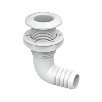 Elbow non return thru hull fitting polyamide