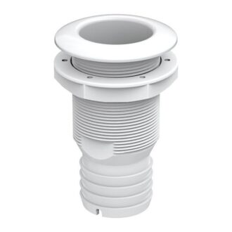 Straight non return thru hull fitting polyamide