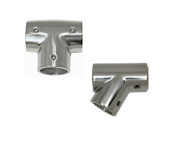 Κόμβος Ρελιού Inox Για Κάγκελο Ø22 mm 1 Stainless steel rail tee joint 22mm